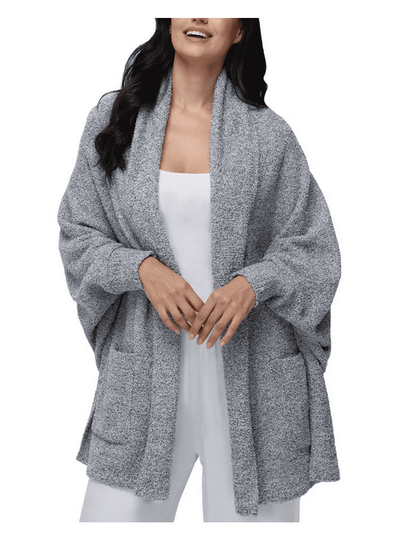 525 Women's Cozy Cape Robe Gray S/M