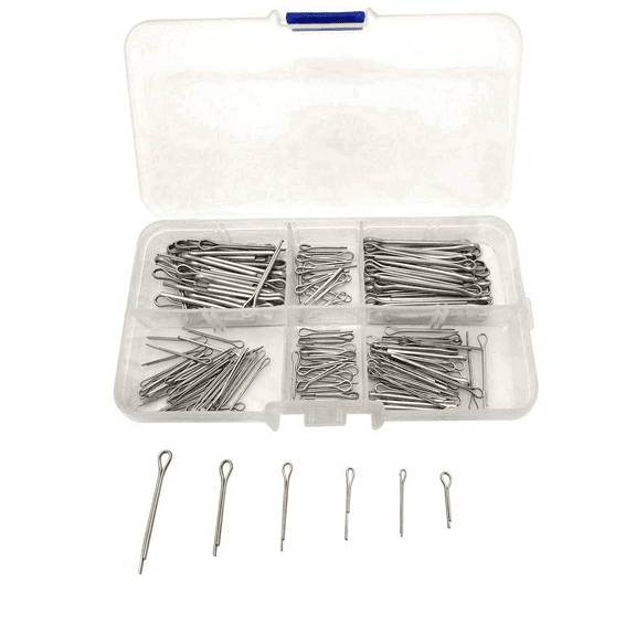 525Pc SPLIT PINS Cotter Fixings Set Assorted Sizes Zinc Plated Steel Hard Case