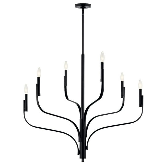 52673BK Kichler Lighting Livadia - 6 Light Chandelier-33 Inches Tall and 36.25 Inches Wide-Black Finish