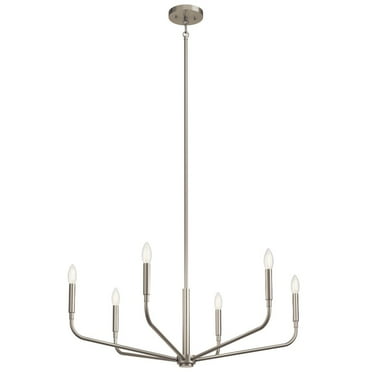 52718NI-Kichler Lighting-Madden - 6 Light Chandelier-17.5 Inches Tall and 32 Inches Wide-Brushed Nickel Finish