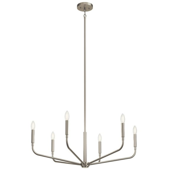 52718NI Kichler Lighting Madden - 6 Light Chandelier-17.5 Inches Tall and 32 Inches Wide-Brushed Nickel Finish