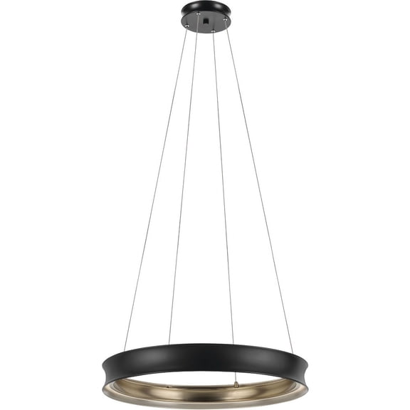 52746BKLED Kichler Lighting Larousse - 74W 1 LED Medium Chandelier-3.75 Inch Tall and 29.5 Inch Wide-Black Finish