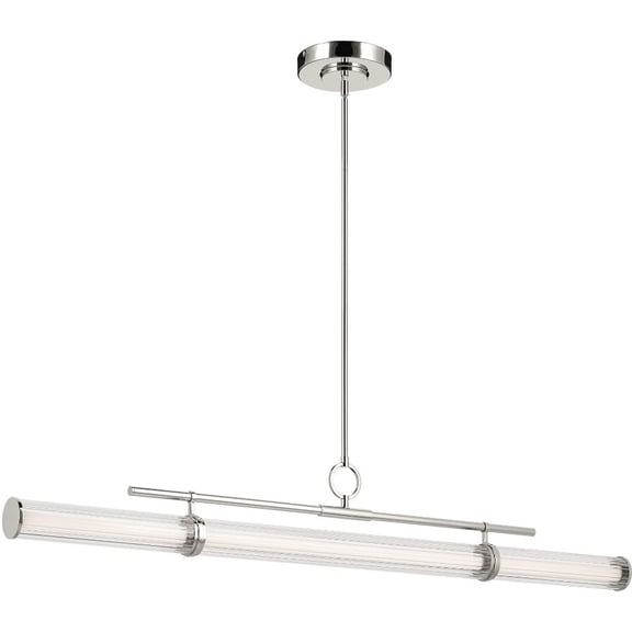 52754PNLED Kichler Lighting Riven - 45W 1 LED Linear Chandelier-9.5 Inch Tall and 8 Inch Wide-Polished Nickel Finish