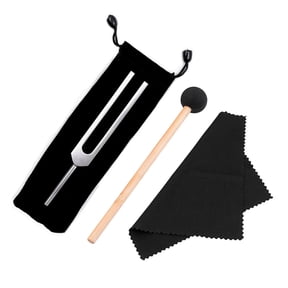 528 Hz Tuning Fork with Silicone Hammer Cleaning Cloth for Healing Relaxation