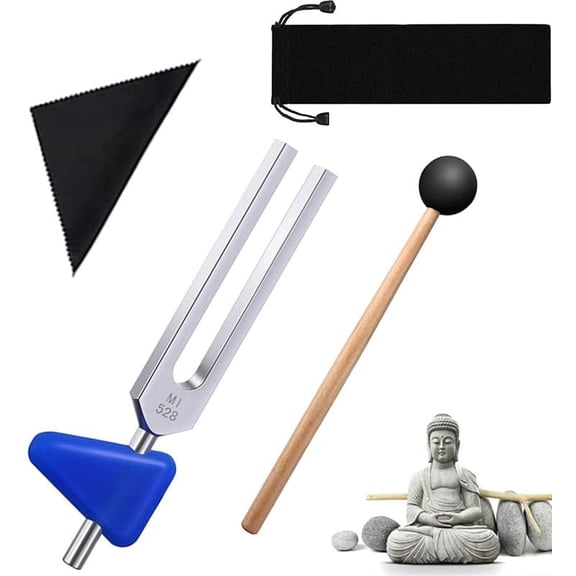 528 hz Tuning Fork with Percussion Hammer Mallet, Non- Alloy Tuning Forks for Sound , Repair, Violin/Guitar/Piano Tune