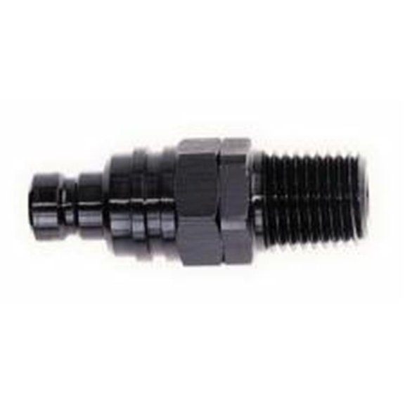 52808 Male 0.5 in. NPT Plug Fitting Valved 5000 Series Quick-Connect, Fluorocarbon Seal & Stealth Black