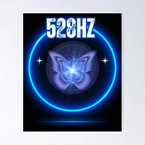 528Hz Frequency Music Galactic Glow Design Poster- Unframed Poster | Wall Art | Perfect For Home Decor & Gifts, 8x12