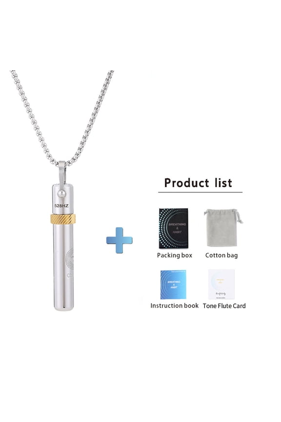 528Hz Healing Frequency Necklace, Meditation Sound Pendant for Stress Relief & Anxiety