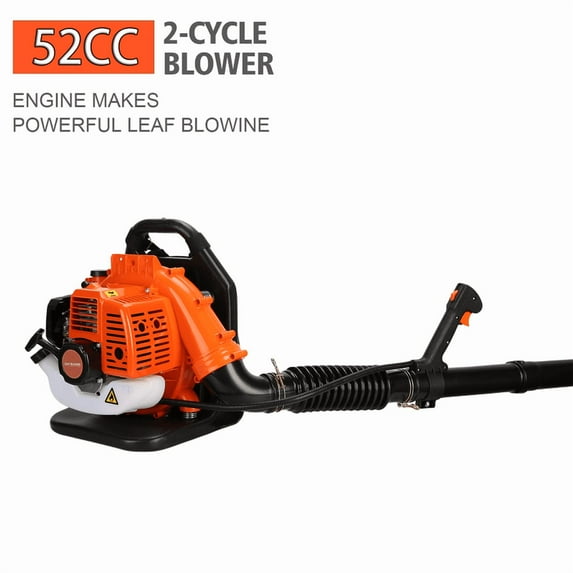 52CC 1.7 HP 2 Stroke Backpack Gas Powered Leaf Blower, High Strength Snow Blower, Grass Lawn Blower Air Cooling Gasoline Backpack Grass Blower with Single-Cylinder Air-Cooled for Gutter,Garden,Yard
