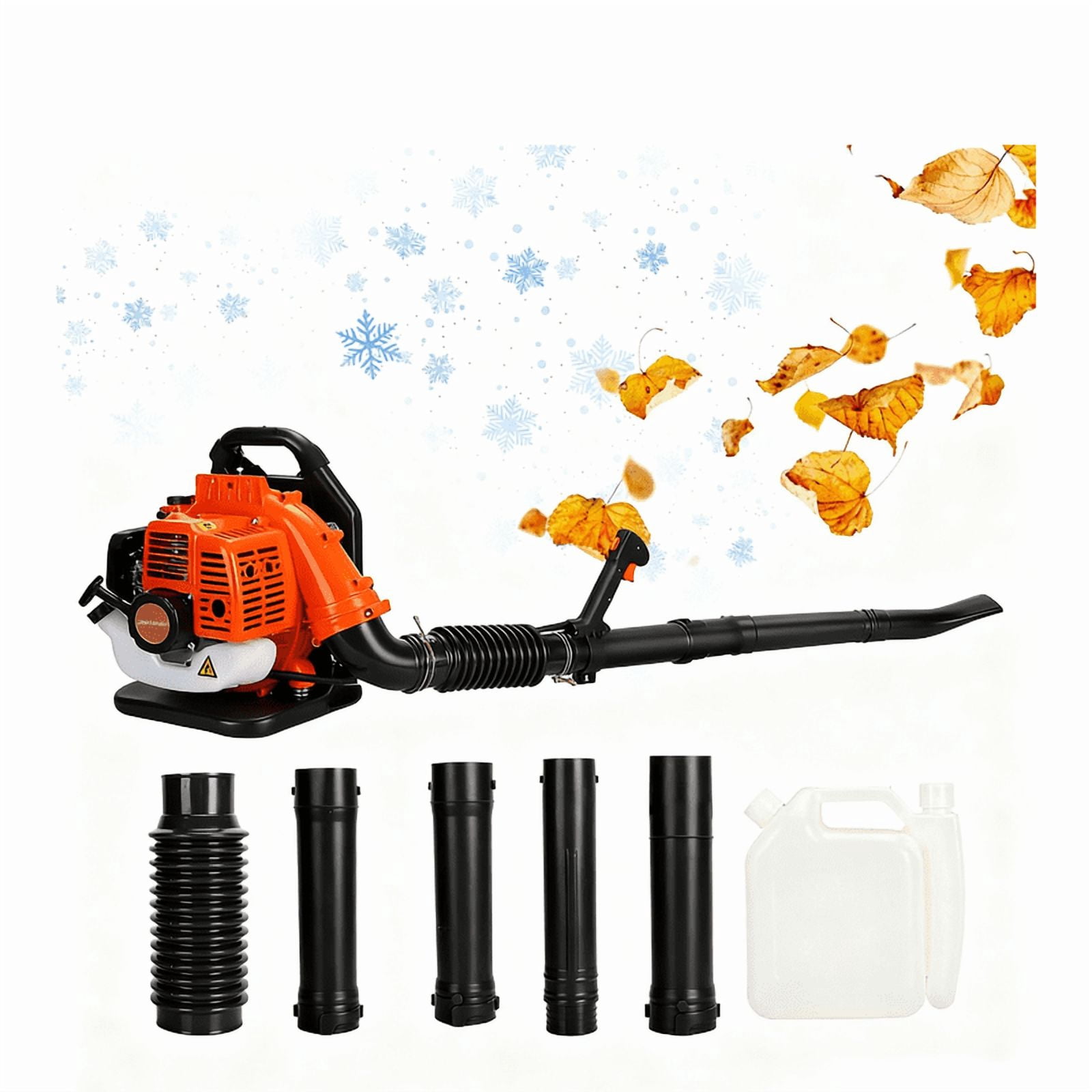 Gasoline Backpack 52CC 1.7HP 2-Cycle Backpack Gas Powered Leaf Blower, High Strength Snow ...