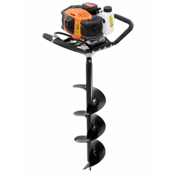52CC 1450W Gas Post Hole Digger with 8" Drill Bit 1 Extension Rod Powerful Earth Auger for Fence Deck Garden Projects