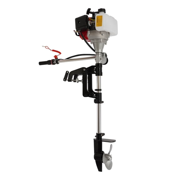 52CC 2.3HP 2-Stroke Outboard Motor, Air Cooled CDI Ignition, Manual Lift Tilt 3-Blade Propeller, Lightweight 20lbs for 8.2ft Jon Boat Inflatable Dinghy Fishing Duck Boat Engine Black