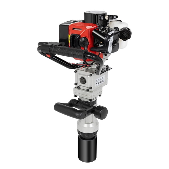 52CC 2 Stroke Gas Powered T Post Driver, 1900W Gas Powered Pile Driver Fence Post Driver Portable Petrol Piledriver Single Cylinder Air Cooling 6500r/min, with 2 Post Driving Head