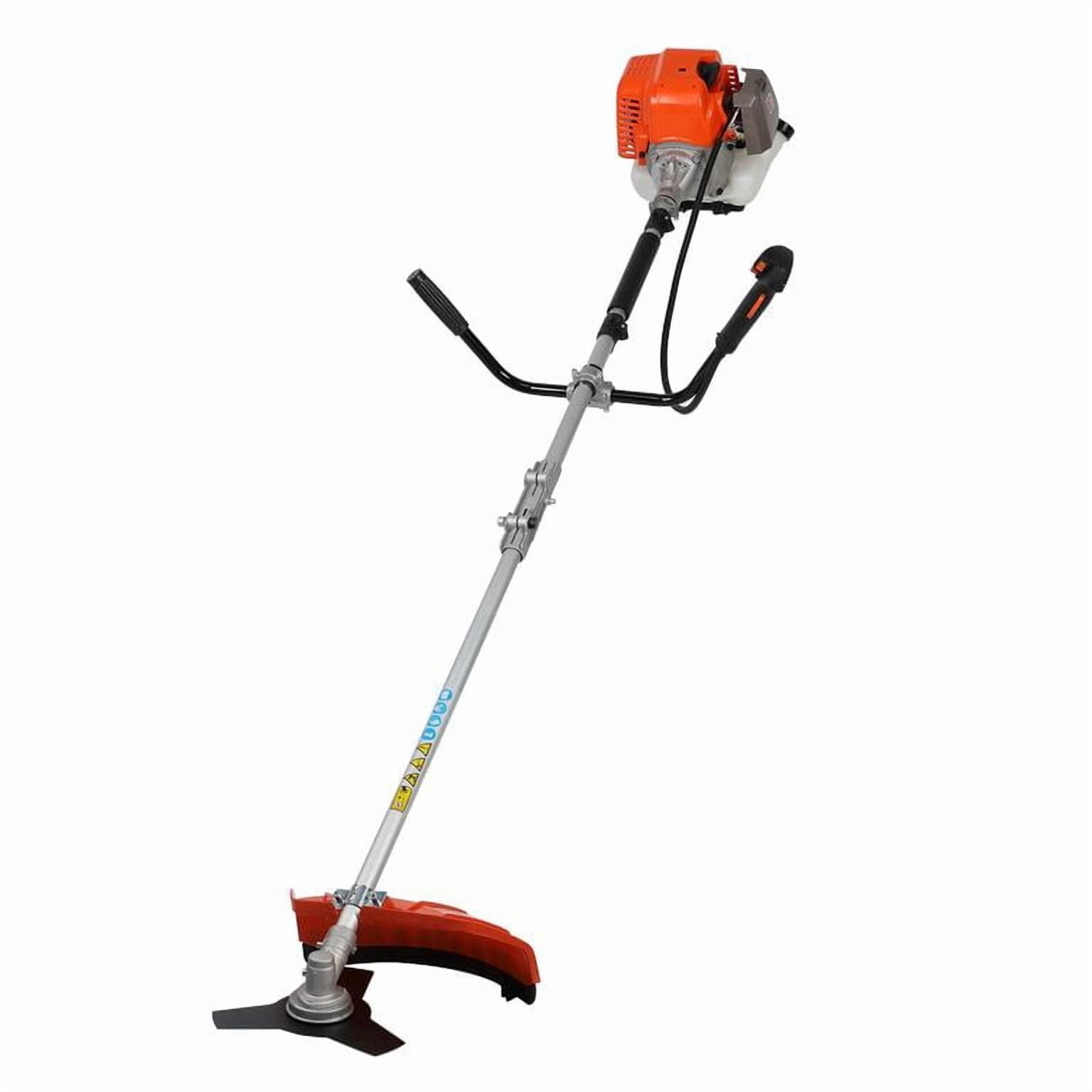 52CC 2-Stroke Gas Weed Eater, 2 in 1 Multi-Functional Lawn Mower Equipped with 3-Teeth Blade and Trimmer Head, 8500rpm High Speed, Bounce-back Start Technology, Air Purge System, Lightweight Design