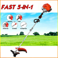 thumbnail image 1 of 52CC 2-Stroke Gas Weed Eater, 5 in 1 Gas String Trimmer Upgraded, High Power Weed Wacker Gas Powered, Outdoor Brush Cutter Hedge Trimmer, Multi Functional Trimming Tools for Lawn, Yard, Garden, 1 of 10