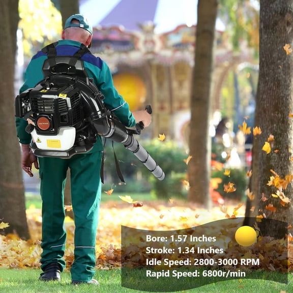 52CC 550CFM Leaf Blower - 2 Stroke Backpack Gas Powered Leaf Blower, Grass Lawn Blower Air Cooling Gasoline Backpack Grass Blower, Backpack Snow Blower for Garden,Black