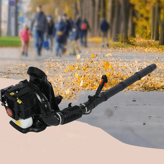 52CC Backpack Gas Powered Leaf Blower, Commercial 550 CFM 1.7 HP 2-Cycle Powerful Lightweight Gasoline Grass Lawn Blower with Harness Air-Cooled & Fuel Tank for Yard Lawn Care, Snow Removal