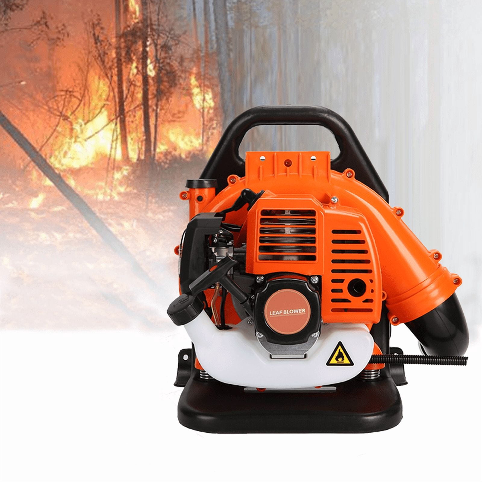 52CC Backpack Gas Powered Leaf Blower, Commercial 550CFM 1.7HP 2 Stroke Powerful Lightweight Gasoline Grass Lawn Blower with Harness Air-Cooled & Fuel Tank for Yard Lawn Care, Snow Removal
