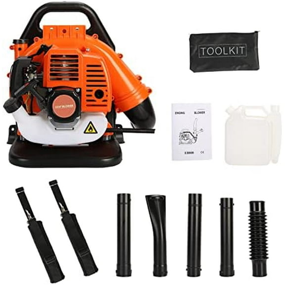 52CC Backpack Leaf Blower - 550CFM Gas Powered with 2-Stroke Engine, Heavy Duty ABS Construction for Lawn Care & Snow Removal, US Stock$$Garden &