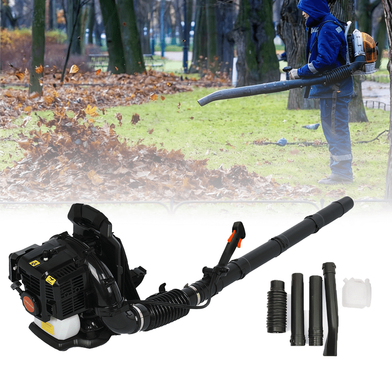 52CC Backpack Leaf Blower – Gas Powered 1.7 HP 2 Stroke 550 CFM 200 MPH High Airflow, Ergonomic Design, Low Vibration, and Cruise Control, Leaf Blower for Lawn Care
