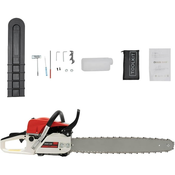 52CC Gas ,2 Stroke Power Chain Saws,22 Inch Petrol Gasoline Chain Saw,Single Cylinder,Air-cooled,Hand Pull Start for Forest Harvesting,Cutting Wood,Pruning Branches Pruning Branches Gardening