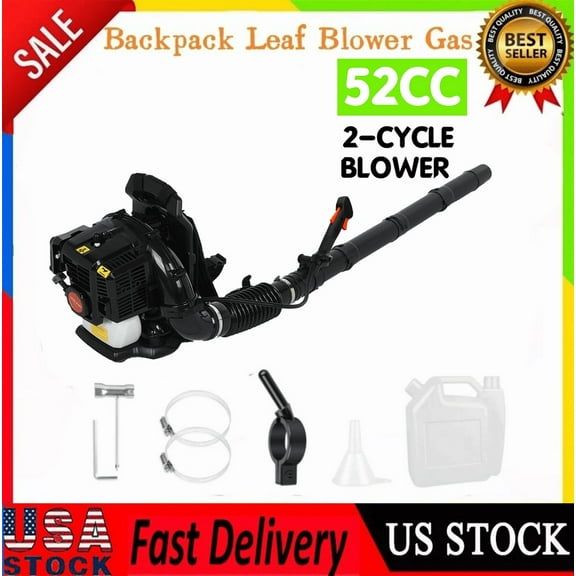 52CC Gas Backpack Leaf Blower 2-Stroke Enginee 550CFM 200MPH Ergonomic Harness System Low Vibration and Cruise Control Powerful Gas Blowers for Lawn Yard Care-Gifts for Dad