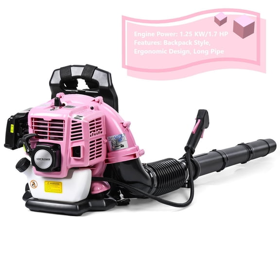 52CC Gas Leaf Blower,2-Stroke Backpack Gas Leaf Blower with Powerful Clearing Performance, Ergonomic Harness, High-Efficient Gas Leaf Blower for Lawn Care Yard Snow Blowing Pink