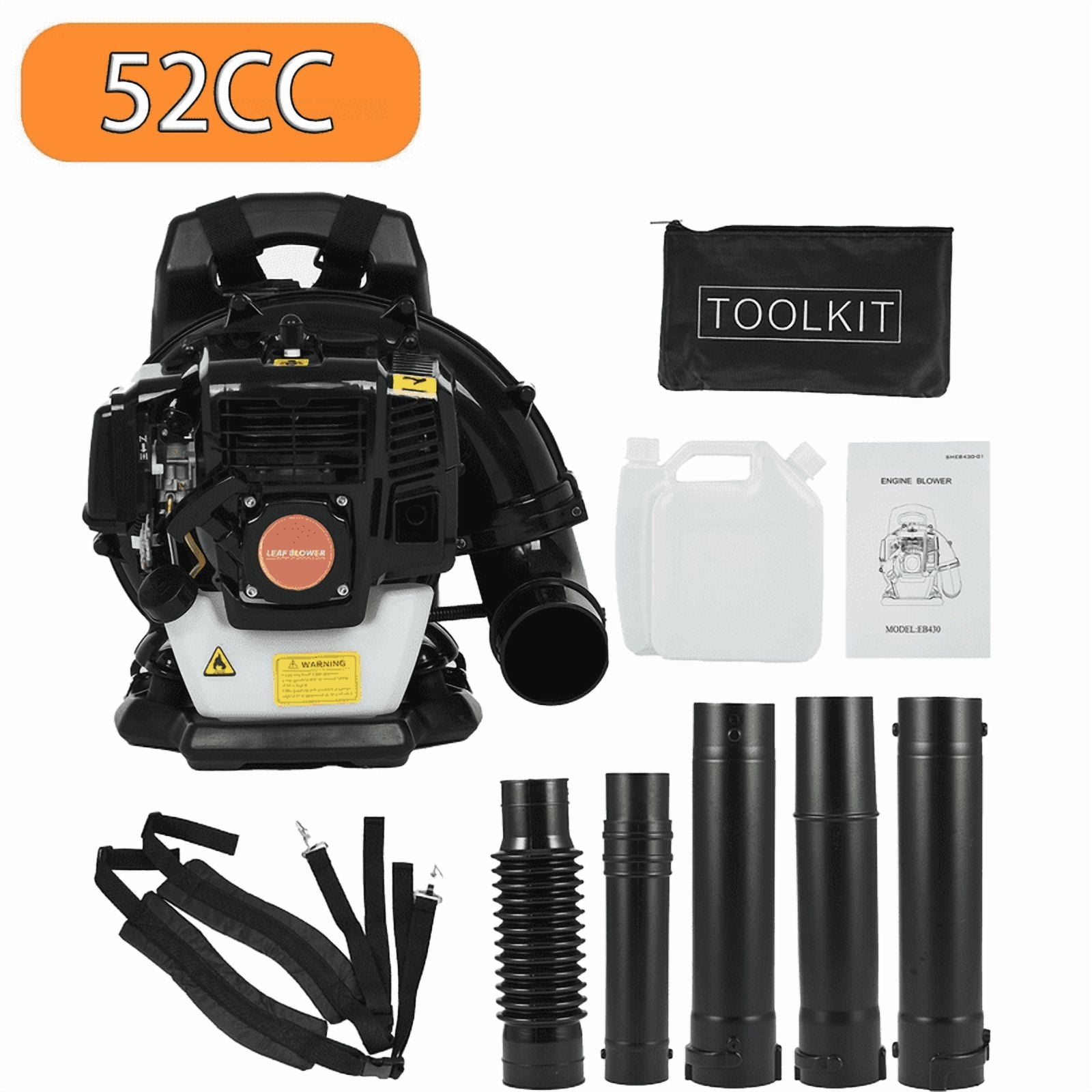 52CC Gas Leaf Blower Backpack 550 CFM 200 MPH 2-Stroke Ergonomic Harness System Low Vibration and Cruise Control Powerful Gas Blowers for Lawn Yard Care Gifts for Dad