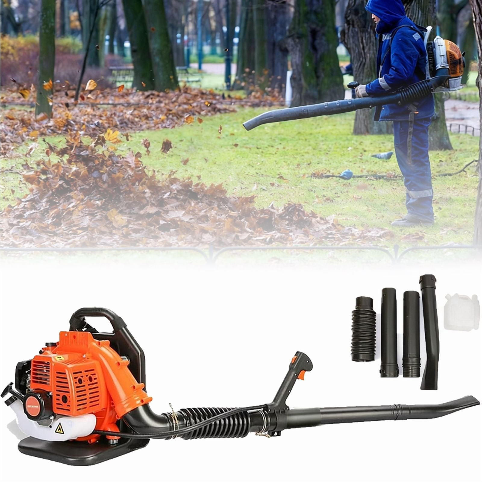 52CC Gas Leaf Blower Backpack 550CFM 200MPH 2-Stroke Ergonomic Harness System Low Vibration and Cruise Control Powerful Gas Blowers for Lawn Yard Care Gifts for Dad