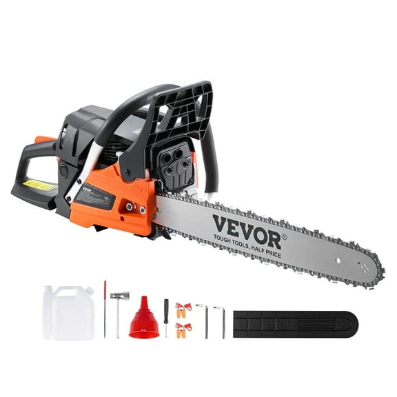 52CC Gas Powered Chainsaw 18 Inch - Heavy Duty Wood Cutting Engine with Professional Chain Saw