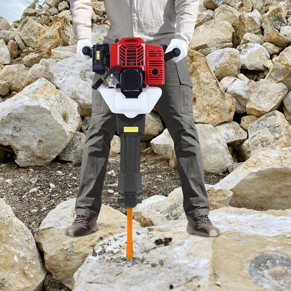 52CC Gas Powered Hand Pull Start Demolition Jack Hammer Hammer Demolition Concrete Breaker Punch Drill