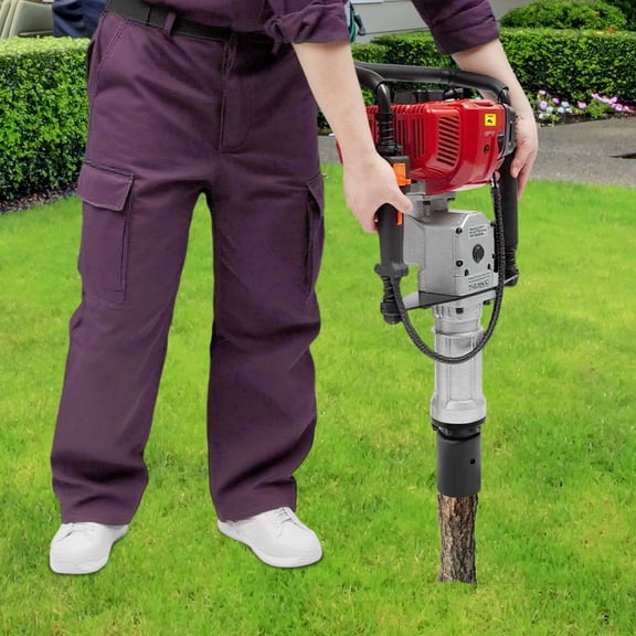 52CC Gas Powered T-Post Driver, 6500RPM, 2-Stroke Fence Post Driver, Hand Pull Start Push Pile for Forestry Seedlings, Vineyard Brackets