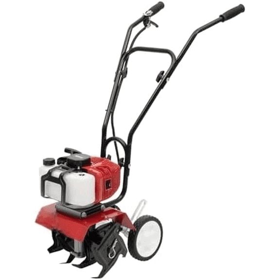52CC Gas Powered Tiller Cultivator 2-Stroke Garden Cultivator Single-Cylinder Hand Rotary Cultivator Rototiller Garden Tool with Air-Cooling for Garden and Field Soil Cultivation 7000r/min