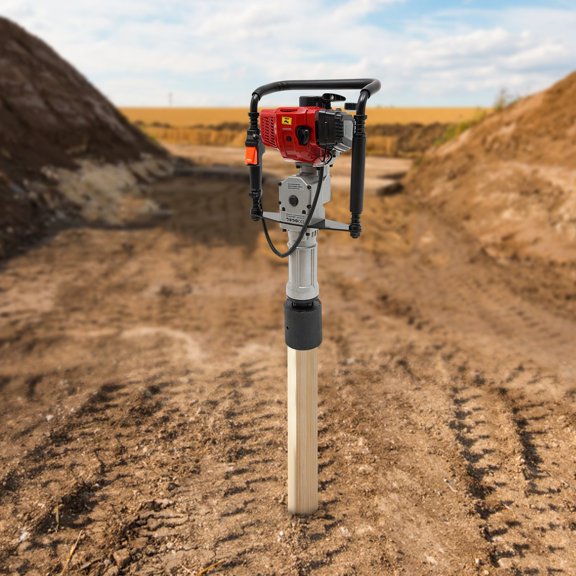 52CC Two-Stroke Gas Powered T Post Driver Fence Pile Driver Pounder Toolkit for Highway Guardrails Farmland Guardrails