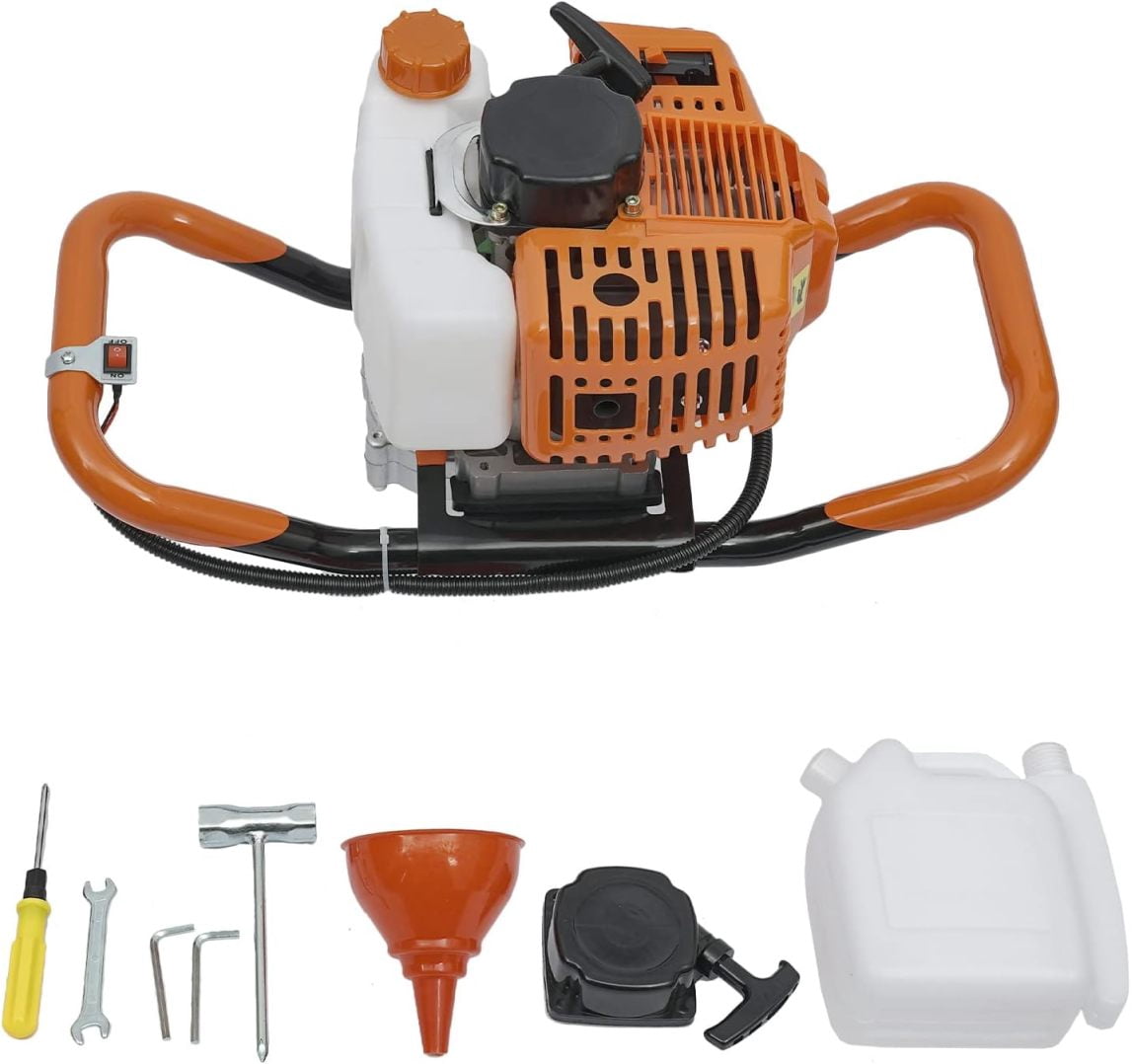 52CC Post Hole Digger, 2-Stroke Gas Powered Earth Auger Borer Heavy ...