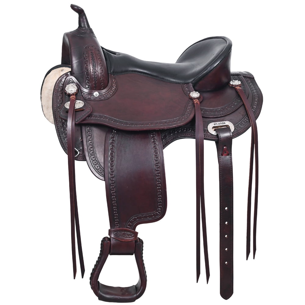 HILASON 16 Western American Leather Horse Saddle Gaited Trail Endurance (西アメリカ産革馬鞍足踏みトレイル耐久) Barrel Saddle 14 Inch BH HILASON 16 In Western American Leather