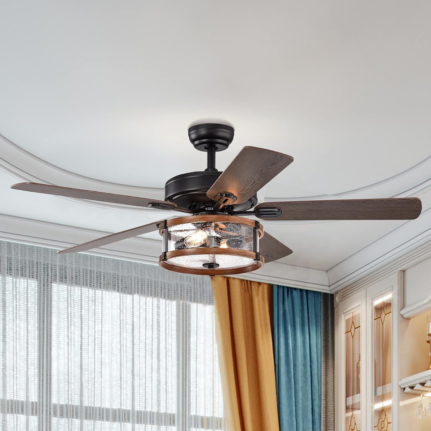 52Inch Ceiling Fan Light with Remote Control, Ceiling Lighting Fan with