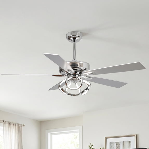 Parrot Uncle 52" Modern 3CCT LED Chandelier Ceiling Fan with Lights and Remote Control, Dimmable, Double-sided Blades, 6 Speeds DC Motor
