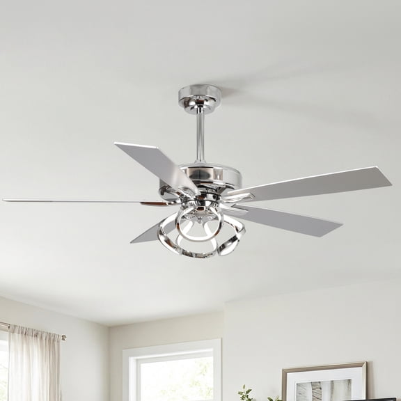 Parrot Uncle 52" Modern 3CCT LED Chandelier Ceiling Fan with Lights and Remote Control, Dimmable, Double-sided Blades, 6 Speeds DC Motor