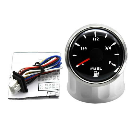 52MM Car Boat Fuel Gauge For 0~190ohm Fuel Level Sensor For Universal Boat Car Truck RV Instruments 7 Color Backlight Waterproof ,High Precision