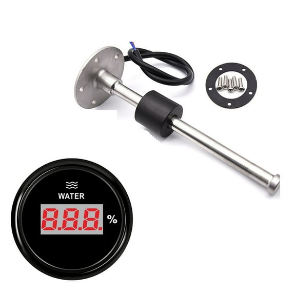52MM Gauge Water Level Gauge Red Light 240-33Ohm Water Tank Level Indicator Meter With Fuel Level Sensor ,Easy to Install
