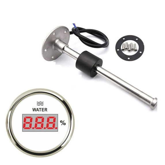 52MM Gauge Water Level Gauge Red Light 240-33Ohm Water Tank Level Indicator Meter With Fuel Level Sensor ,Easy to Install