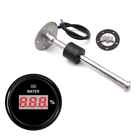 52MM Gauge Water Level Gauge Red Light 240-33Ohm Water Tank Level Indicator Meter With Fuel Level Sensor ,High Precision