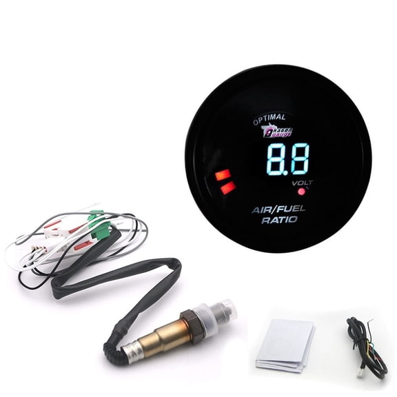 52Mm Air Fuel Ratio Gauge With Narrowband Sensor, Digital And Analog LED Display For Car Pod, Fast for RESPONSE AFR Meter For Vehicle Performance Monitoring