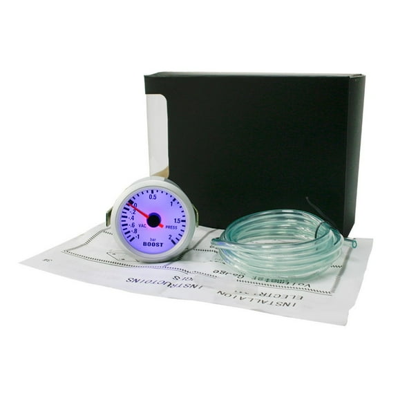 52Mm Blue Light 12V Car Turbo Gauge Turbine 1~2 Bar Vacuum Digital Meter