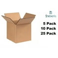 thumbnail image 1 of 52Networks, 5ct 10x6x4 Cardboard Paper Boxes Mailing Packing Shipping Box Corrugated Carton, Brown, 1 of 6
