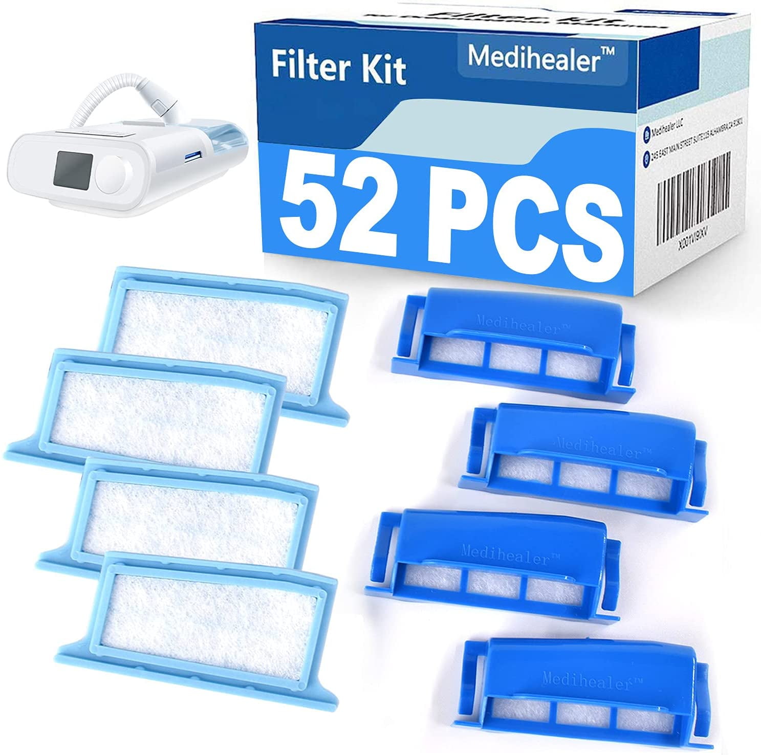 52PCS CPAP Filter Kit for Philips Dreamstation, with 22 Pollen Filters