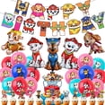thumbnail image 1 of 52PCS For Paw Theme For Patrol Birthday Party Decorations,With 1 Happy Birthday Banner Garland,20 Balloons, 13 Cupcake Toppers,6 Foil balloon for Party Supplies, 1 of 5