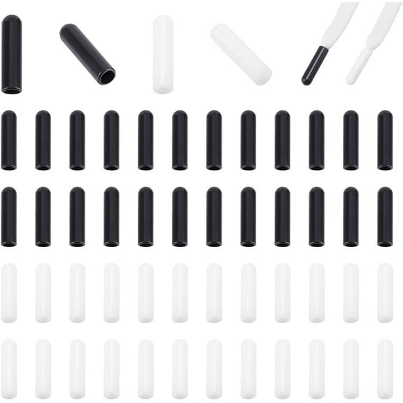 52Pcs 2 Colors Plastic Aglets for Shoelaces Shoelace Tips Head Column Mixed Color 20x5mm Inner Diameter: 3.5mm 26pcs/color