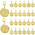 thumbnail image 1 of 52Pcs 26 Styles Letter Charms Clip On Charm Zipper Pulls Charms Alloy A to Z Alphabet Charm with Lobster Clasp Letter Golden Decorations for Keychain Purse Backpack Ornament Gold, 1 of 6